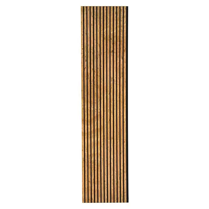 FN Neuhofer Akustikpaneel Acustico - Kork, L x B x S: 2.400 x 572,5 x 19 mm - Akustik-Korkwandpaneel mit schwarzen Vertikalstreifen für Schalldämmung und Wanddekor.