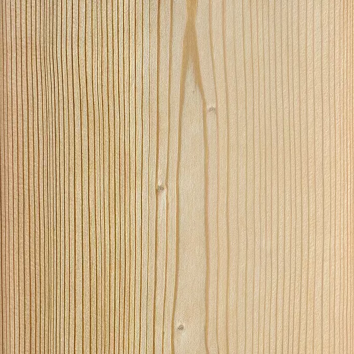 FN Neuhofer Akustikpaneel Acustico - Kiefer, L x B x S: 1.195 x 572,5 x 18 mm - Helle Holzmaserung in Braun mit vertikalen Linien und feinen Ästen.