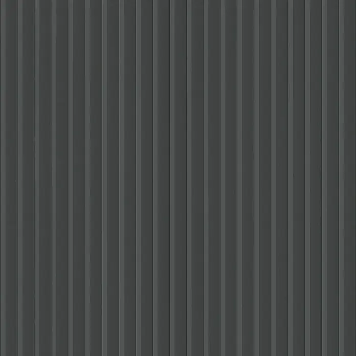 FN Neuhofer Wandpaneel Wally WA100 - Eiche schwarz, 2.670 x 118 x 12 mm - Graue vertikale Paneele mit subtilen Licht- und Schatteneffekten, die eine strukturierte Oberfläche für Hintergründe oder Texturen erzeugen.