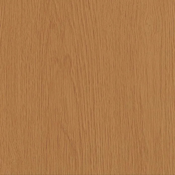 FN Neuhofer Akustikpaneel Acustico - Eiche foliert, L x B x S: 560 x 560 x 19 mm - Nahaufnahme einer Holzoberfläche mit feiner Maserung in warmen Brauntönen. Ideal für Möbel- und Innenausbau-Visualisierungen.