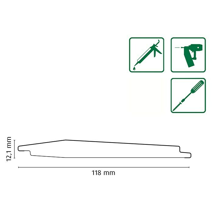 FN Neuhofer Wandpaneel Wally WA100 (Weiß, 2.670 x 118 x 12 mm, Anzahl Paneele: 1 Stk.) | BAUHAUS