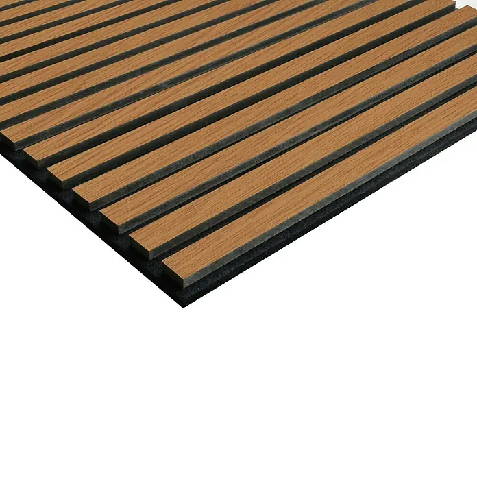 FN Neuhofer Akustikpaneel Acustico - Eiche foliert, L x B x S: 560 x 560 x 19 mm - Akustikpaneele aus Holzlatten mit Filzunterlage zur Schalldämmung und Wandverkleidung. Ideal für moderne Innenräume und zur Verbesserung der Raumakustik.