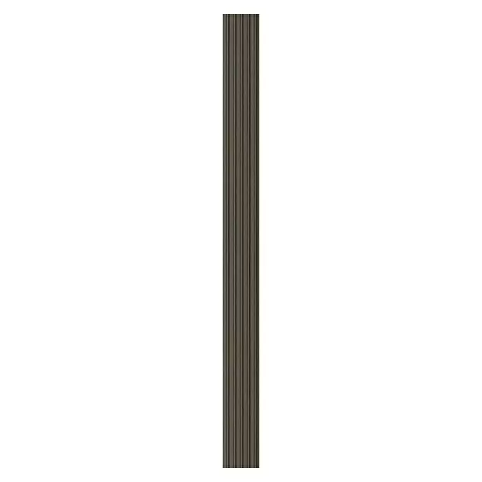 FN Neuhofer Wandpaneel Wally WA060 - Eiche geräuchert, 2.670 x 118 x 12 mm - Dunkelbraune geriffelte Verbundplatte für Terrasse oder Wandverkleidung.