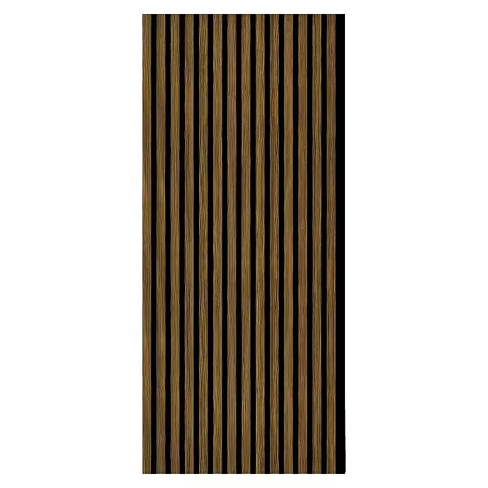 FN Neuhofer Akustikpaneel Acustico - Zebrano, L x B x S: 1.195 x 572,5 x 19 mm - Vertikale Holzlamellen in Braun mit natürlicher Maserung.