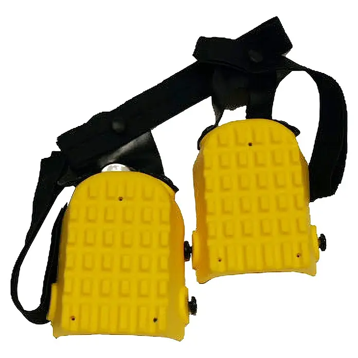 Heka Knieschoner Profi Kniefix-SuperPlus - Gelb, Rechteckig - Gelbe Fliesenknieschoner mit schwarzen Riemen für den professionellen Gebrauch.