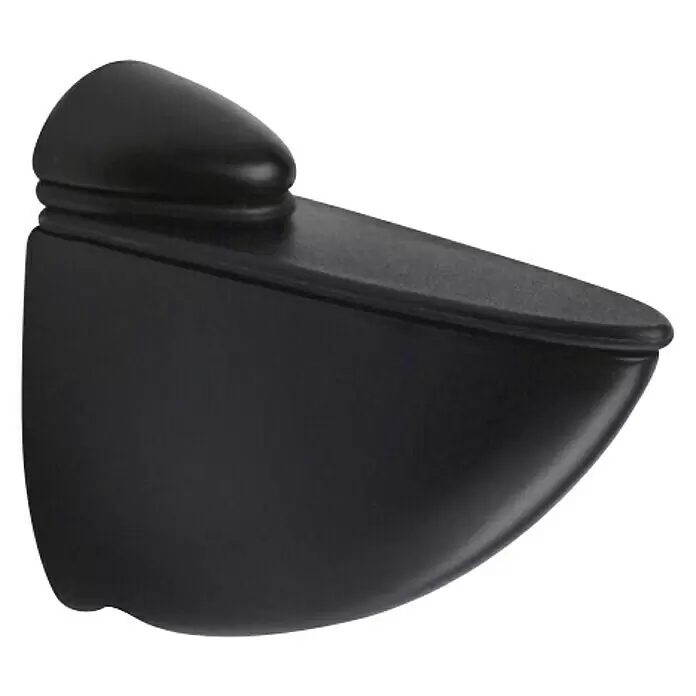 Rei Soporte de pared para estantes Pelican - L x An x Al: 6 x 7 x 2,6 cm, Negro, Apto para: Estantes - Soporte de estante negro mate con diseño suave y curvo, ideal para sujetar un estante.