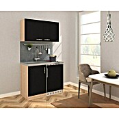 Respekta Minikeuken (Breedte: 100 cm, Met glaskeramische kookplaat, Zwart)