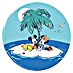 Komar Dots Fototapete rund Disney Mickey and Minnie Remote Island 