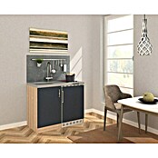 Respekta Minikeuken (Breedte: 100 cm, Met glaskeramische kookplaat, Grijs)