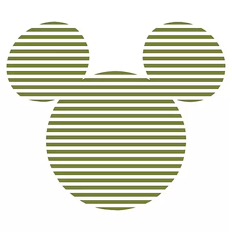 Komar Dots Fototapete rund Disney Mickey Head Stripes