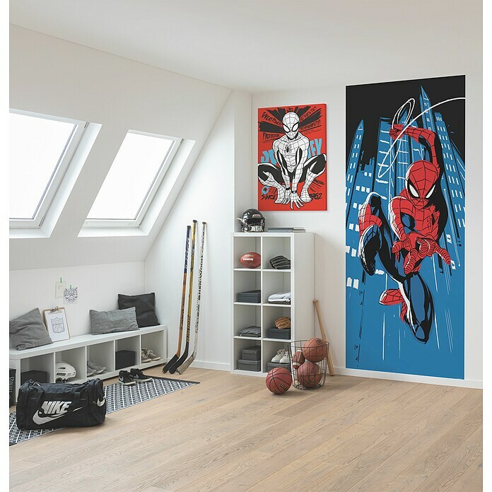 Komar Marvel Fototapete Spider-Man Rooftop-Rockin' (B x H: 100 x 250 cm, Vlies) | BAUHAUS