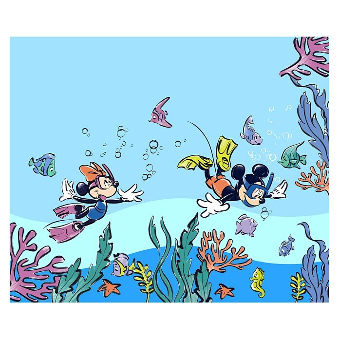 Komar Fototapete Disney Mickey & Minnie Coral Reef (B x H: 300 x 250 cm, Vlies) | BAUHAUS