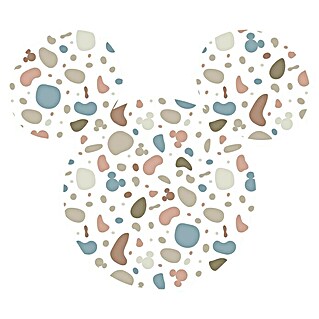 Komar Dots Fototapete rund Mickey Head Terrazzo Bambino (128 cm, Selbstklebend)