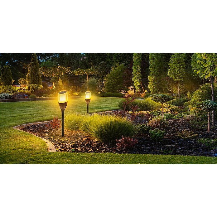 Garza Lámpara decorativa solar Olimpia (L x An x Al: 7,4 x 7,4 x 36 cm, Negro, IP65) | BAUHAUS