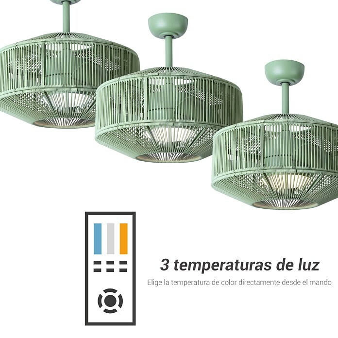Sulion Ventilador de techo Jade (Verde, 52,5 cm, 18 W) | BAUHAUS