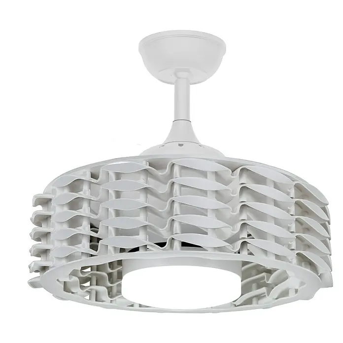 Sulion Ventilador de techo Assen - Blanco, 55 cm, 24 W, Blanco neutro - Ventilador de techo blanco con un diseño moderno y luz LED integrada, ideal para interiores elegantes.