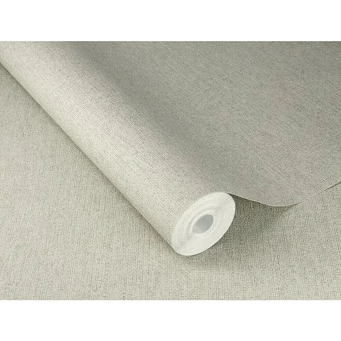 SCHÖNER WOHNEN-Kollektion Cosyliving Vliestapete LINEN - Salbei, Uni, 10,05 x 0,53 m - Eine Rolle strukturierten Tapeten in einem sanften Grauton, ideal für eine moderne Wandgestaltung.
