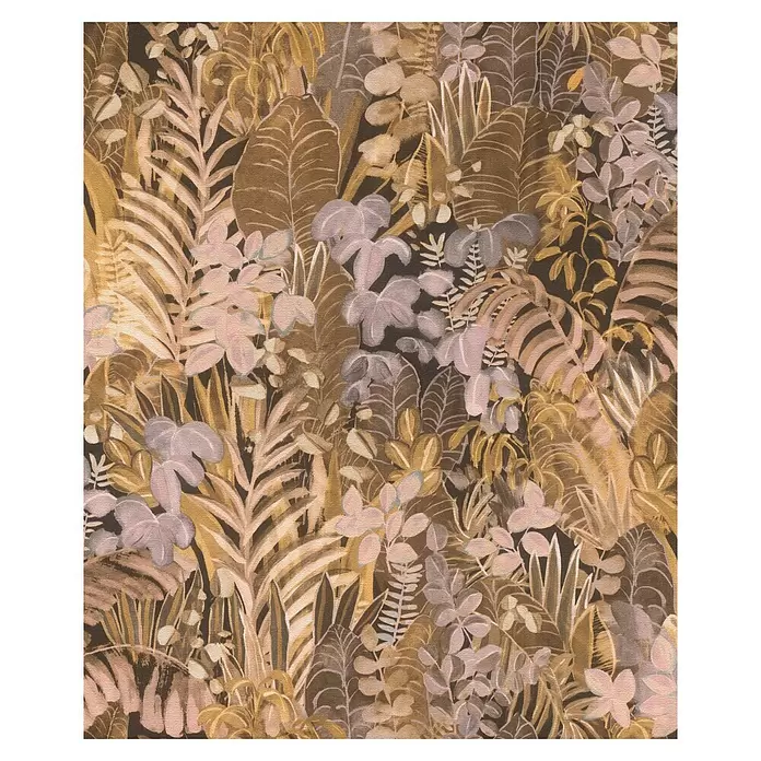 SCHÖNER WOHNEN-Kollektion Cosyliving Vliestapete BOTANICAL Dschungel - Rosé, Floral, 10,05 x 0,53 m - Tropisches Blättermuster in Braun, Beige und Rosa, stilisiert Blätter und Blüten auf dunklem Grund darstellend.