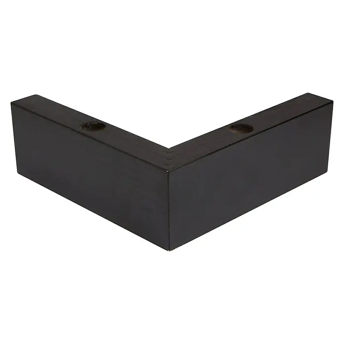 Rei Pata para muebles Buche - L x An x Al: 19 x 19 x 6 cm, Madera, Marrón - Pata de mueble angular de madera oscura con orificios preperforados para una fácil instalación. Ideal para sofás y otros muebles.