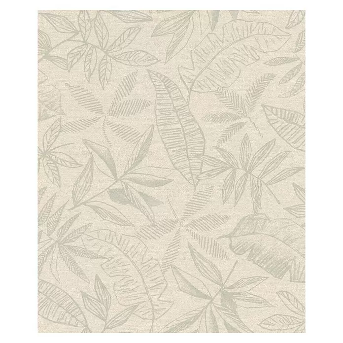 SCHÖNER WOHNEN-Kollektion Cosyliving Vliestapete LEAFAGE Blätter - Naiv-Salbei, Floral, 10,05 x 0,53 m - Strukturiertes, hellbeiges Tapetenmuster mit tropischen Blättern in mattem Grün.