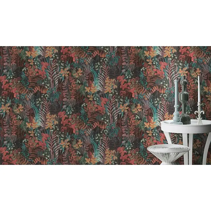 SCHÖNER WOHNEN-Kollektion Cosyliving Vliestapete BOTANICAL Dschungel - Bunt, Floral, 10,05 x 0,53 m - Wandtapete mit tropischem Dschungeldesign, lebendigen Farben und filigranen Details, die ein exotisches Flair vermittelt und die Atmosphäre belebt.