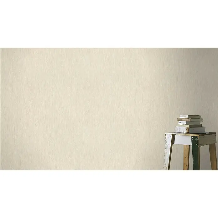 SCHÖNER WOHNEN-Kollektion Cosyliving Vliestapete WOOD Holz-Allover - Sand, Holzoptik, 10,05 x 0,53 m - Nahaufnahme einer Tapete mit einer subtilen Textur, die eine elegante und dezente Wanddekoration für Wohnräume bietet.