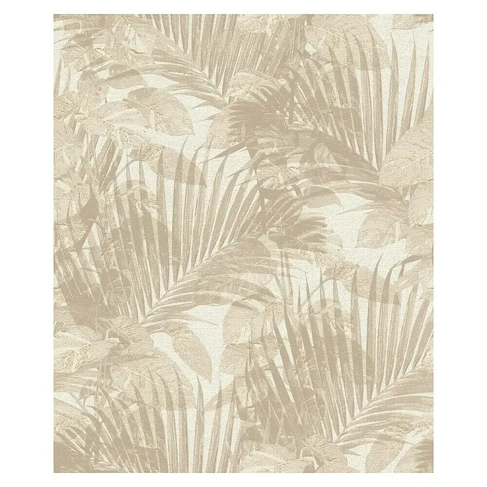 SCHÖNER WOHNEN-Kollektion Cosyliving Vliestapete TROPICAL Schattenblatt - Sand, Floral, 10,05 x 0,53 m - Ein cremefarbenes Dschungel Tapetenmuster mit detailreichen Palmenblättern und einem Hauch von exotischer Eleganz für Ihre Wandgestaltung.