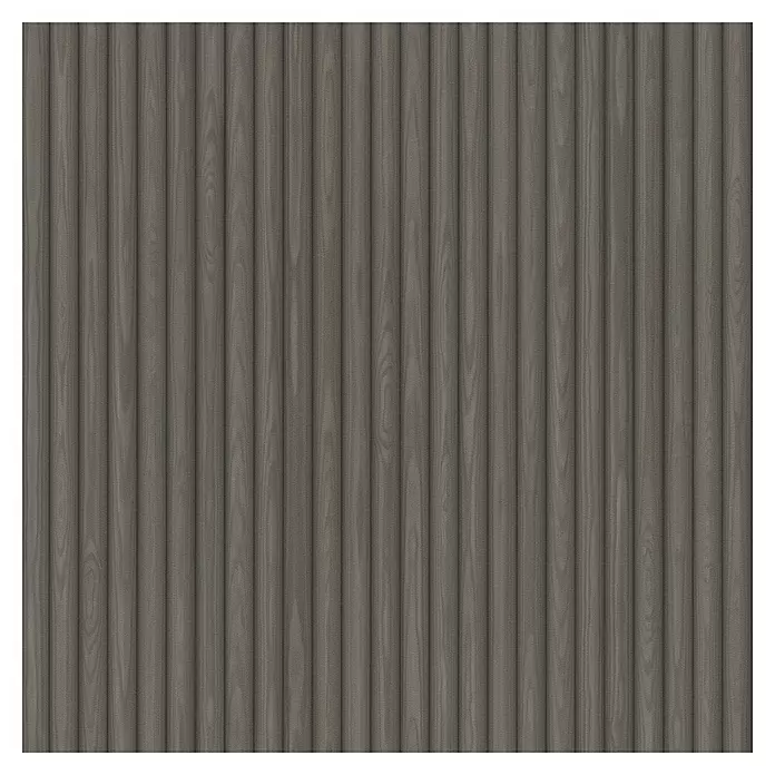 SCHÖNER WOHNEN-Kollektion Cosyliving Vliestapete LODGE Rundholz - Anthrazit, Holzoptik, 10,05 x 0,53 m - Dunkelgraue gerippte Holzverkleidungstextur.