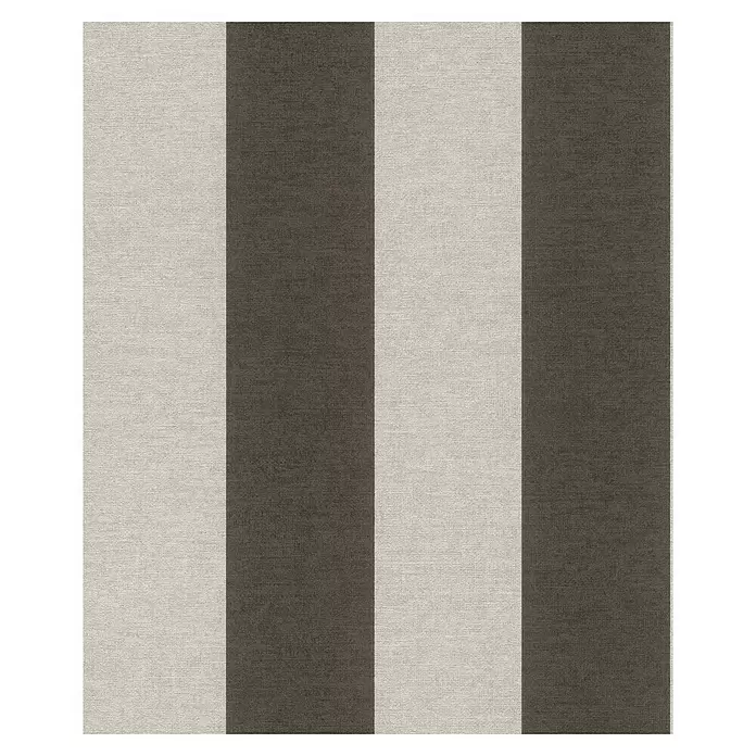 SCHÖNER WOHNEN-Kollektion Cosyliving Vliestapete STRIPE - Schwarz-Grau, Streifen, 10,05 x 0,53 m - Texturierter Stoff mit breiten vertikalen Streifen in Hellbeige und Dunkelbraun.
