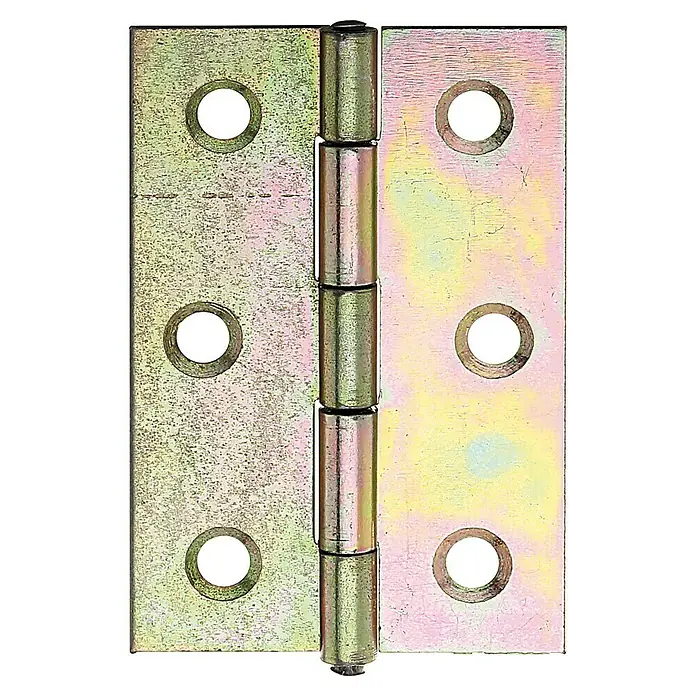Stabilit Bisagra - L x An: 60 x 46 mm - Primer plano de una bisagra de puerta metálica, diseñada para la durabilidad y un movimiento suave de la puerta.