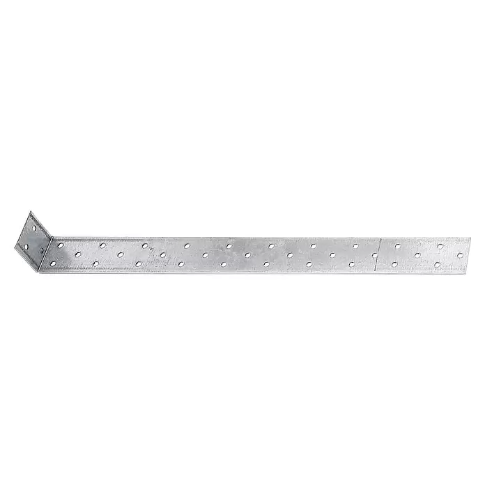 Stabilit Anclaje de acero plano para hormigón - 400 x 40 x 40 mm, 1 ud. - Escuadra metálica perforada para conexiones estructurales.