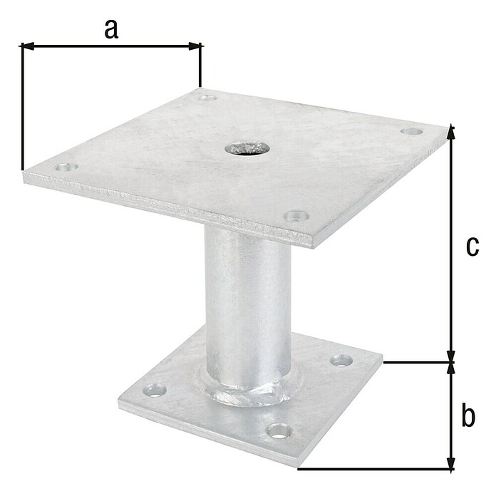 Alberts Base para poste (Altura: 100 mm, Acero) | BAUHAUS