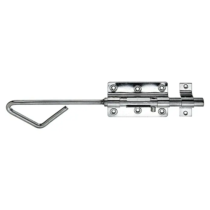Alberts Pestillo - L x An: 320 x 65 mm, Acero inoxidable - Este artículo muestra un cerrojo de cañón de cromo pulido. Ideal para bloquear de forma segura puertas y portones tanto en interiores como en exteriores.