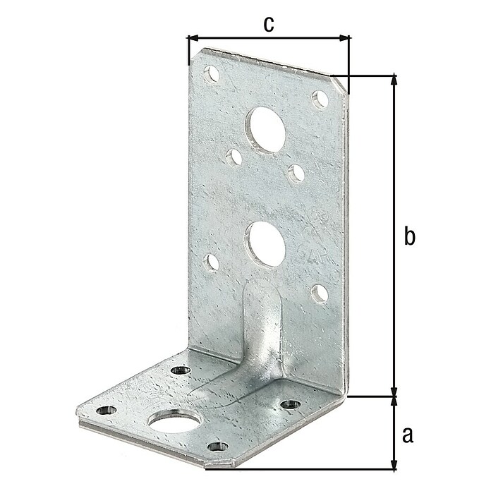 Alberts Escuadra para cargas pesadas (L x An x Al: 90 x 50 x 50 mm, Acero, Zincado) | BAUHAUS