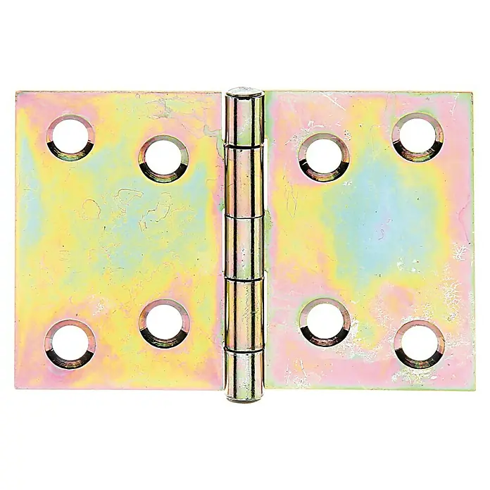 Alberts Bisagra - An x Al: 75 x 50 mm, Zincado - Primer plano de una bisagra metálica para puertas, utilizada para montar puertas y permitir que se abran.