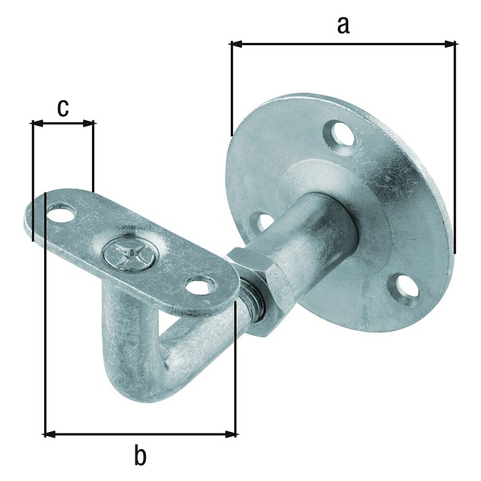 Alberts Soporte de pasamanos (Ajustable: 80 mm - 95 mm, Diámetro: 60 mm) | BAUHAUS