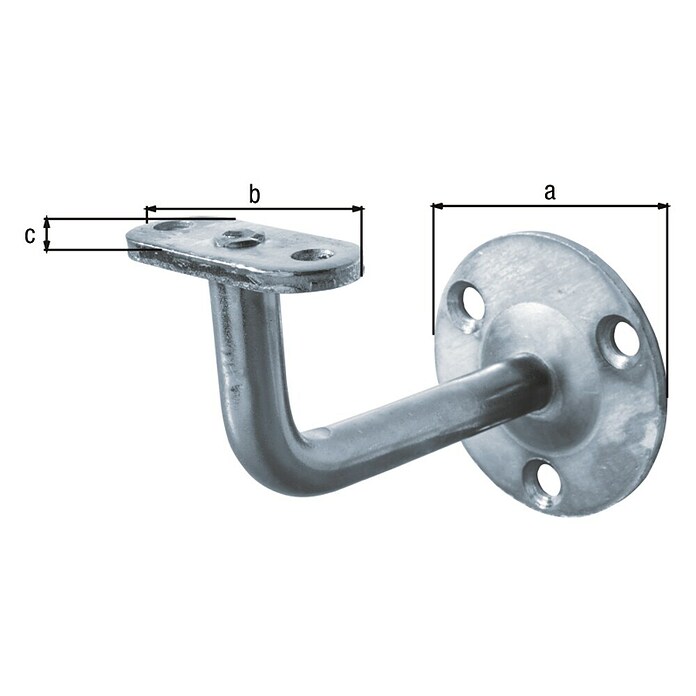 Alberts Soporte de pasamanos (Diámetro: 60 cm, Largo: 21 mm) | BAUHAUS