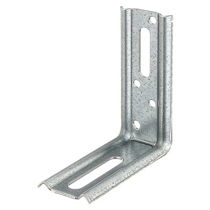 Alberts Escuadra regulable - L x An x Al: 70 x 30 x 80 mm - Ángulo metálico con agujeros y recortes para montaje seguro. Ideal para construcción y reparaciones, ofreciendo soporte robusto y fiable.