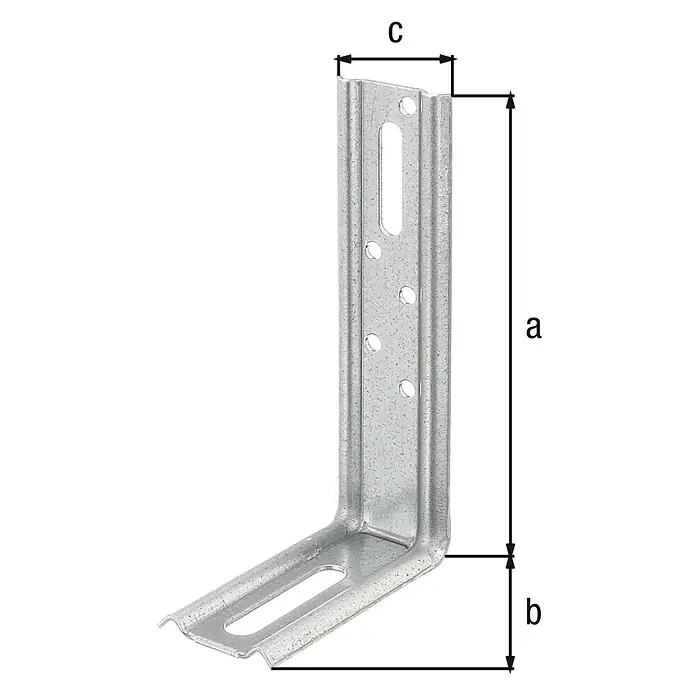 Alberts Escuadra regulable - L x An x Al: 70 x 30 x 120 mm - Ángulo metálico con dimensiones marcadas a, b y c. Ideal para conexiones robustas en construcción y proyectos de bricolaje.