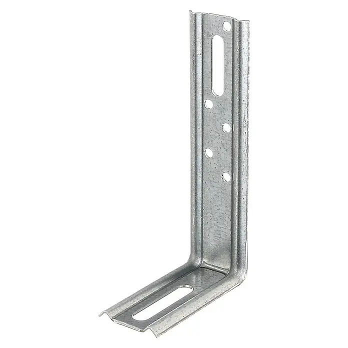 Alberts Escuadra regulable - L x An x Al: 70 x 30 x 130 mm - Un robusto ángulo de acero galvanizado con orificios y ranuras para varias opciones de montaje en proyectos de construcción y bricolaje.