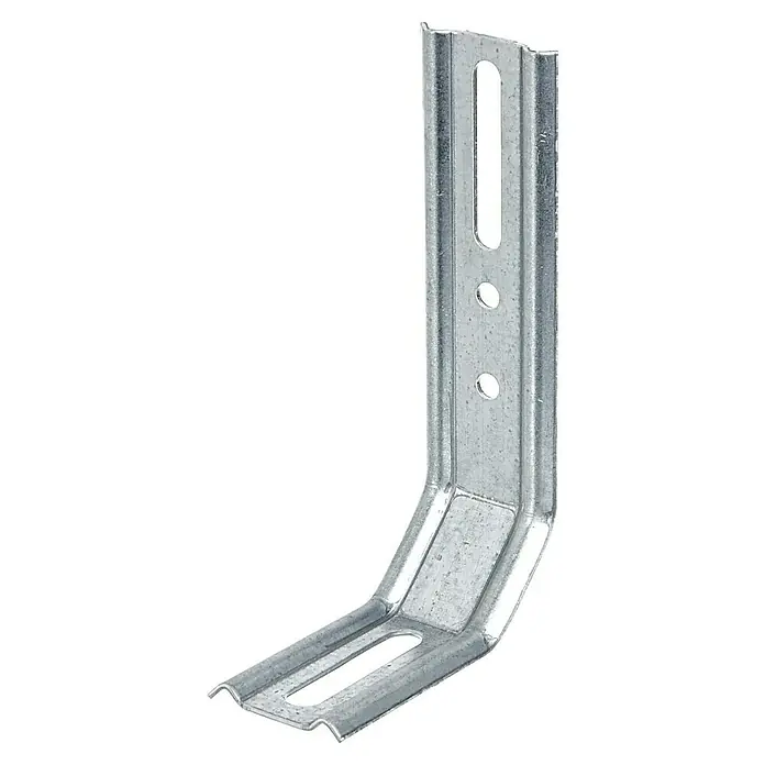 Alberts Escuadra regulable - L x An x Al: 120 x 30 x 72 mm, Zincado - Un angular galvanizado con orificios y ranuras para tornillos, un accesorio práctico para la construcción y el montaje de muebles.