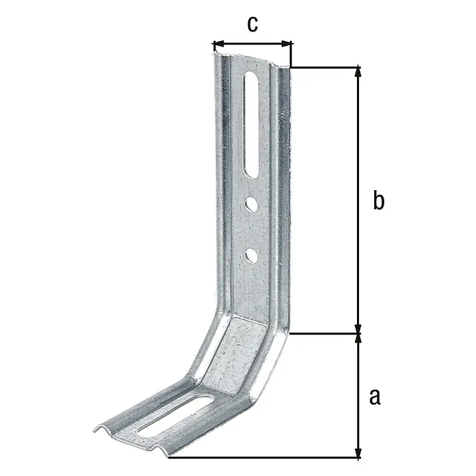 Alberts Escuadra regulable - L x An x Al: 120 x 30 x 72 mm, Zincado - Escuadra de ángulo con dimensiones a, b, c. Ideal para conexiones fuertes en la construcción y la artesanía. Perfecta para madera.