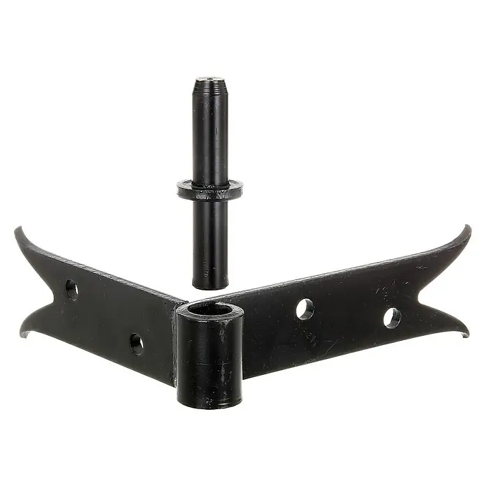 Alberts Gozne de puerta - L x An: 140 x 120 mm, Negro - Bisagra de puerta negra con pasador extraíble para un montaje robusto y flexible. Ideal para exteriores.