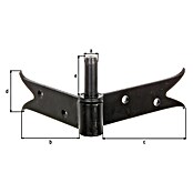 Alberts Gozne de puerta (L x An: 140 x 120 mm, Negro) | BAUHAUS