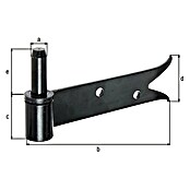 Alberts Gozne de puerta (Largo: 160 mm, Diámetro de agujero: 14 mm) | BAUHAUS