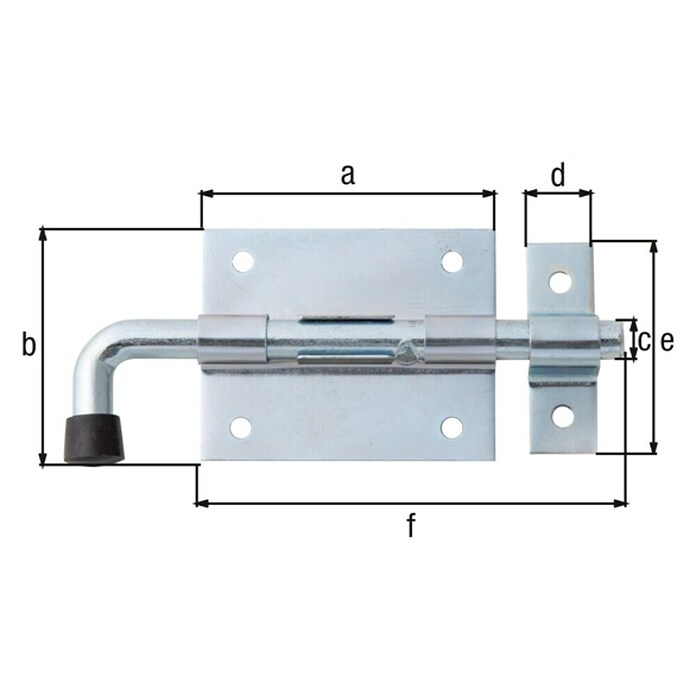 Alberts Pestillo con pasador (L x An: 130 x 57 mm, Zincado) | BAUHAUS