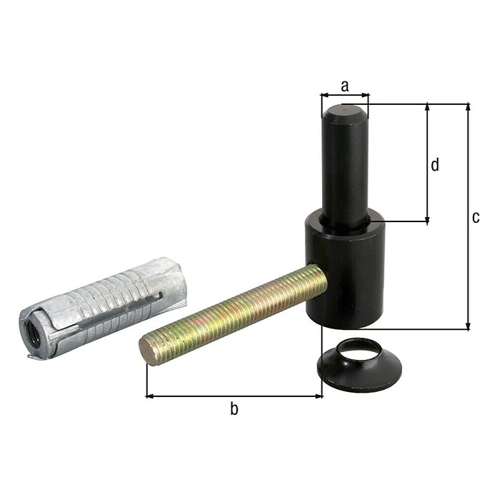 Alberts Gozne roscado (Largo: 65 mm, Diámetro mandril: 35 mm, Otros) | BAUHAUS
