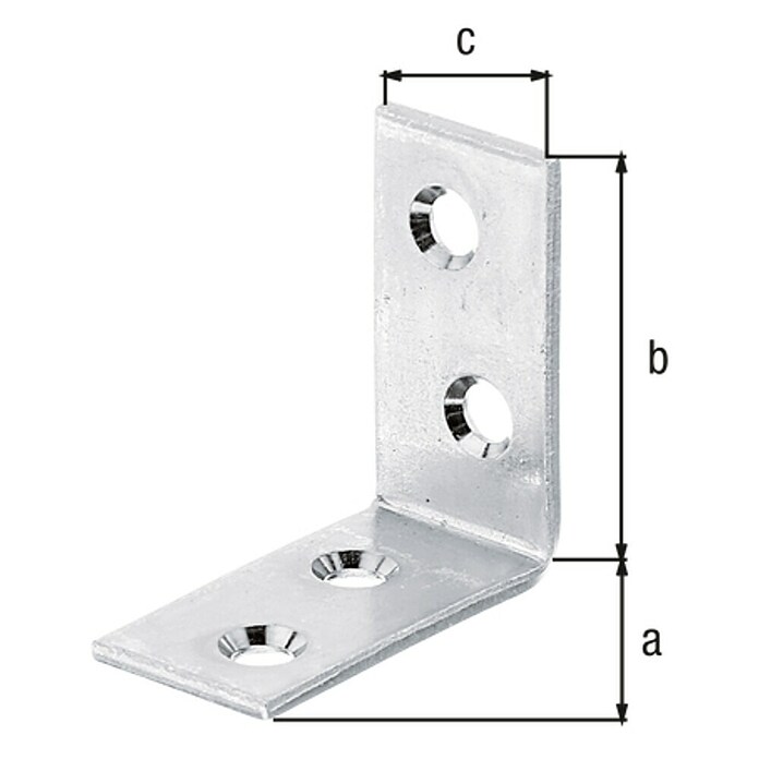 Alberts Escuadra de silla (L x An: 30 x 30 mm, Acero, Zincado, Espesor: 14 mm) | BAUHAUS