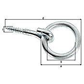 Alberts Gancho con ojal (Largo: 125 mm, Acero, 10 ud.) | BAUHAUS