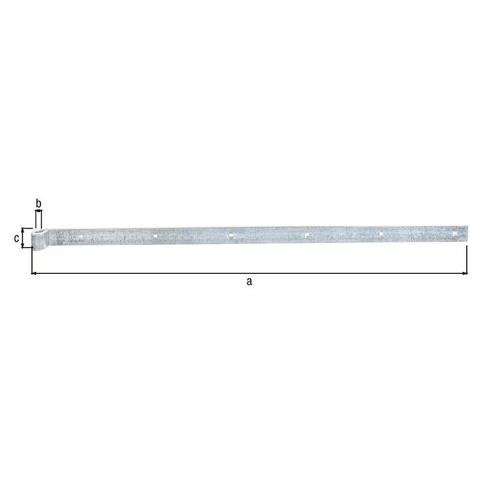 Alberts Bisagra recta (L x An: 800 x 35 mm, Espesor: 5 mm, Plateado, Zincado) | BAUHAUS